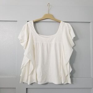 Flutter Sleeve Tee - White (S) - AMERICAN EAGLE